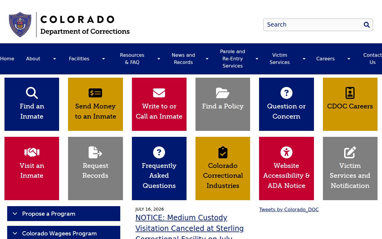 Colorado corrections records relevant to Saguache County criminal history