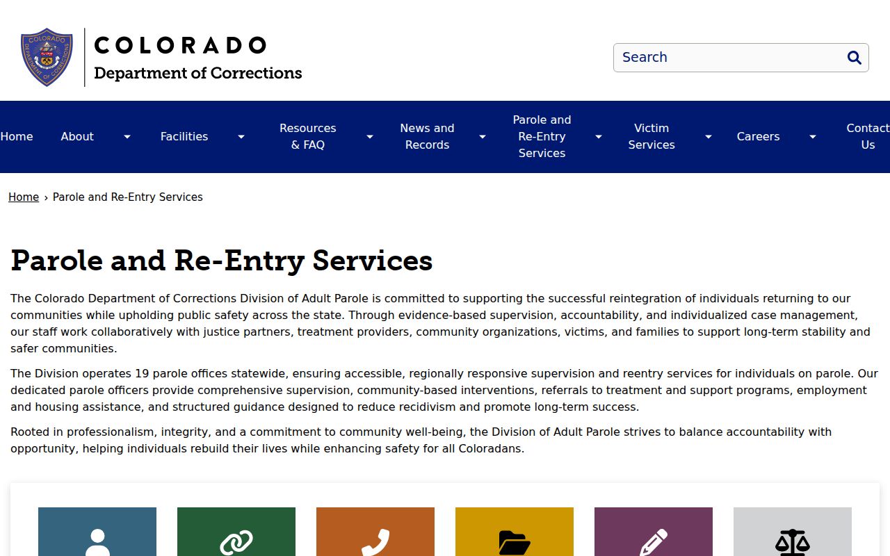 Saguache County parole record route through Colorado corrections
