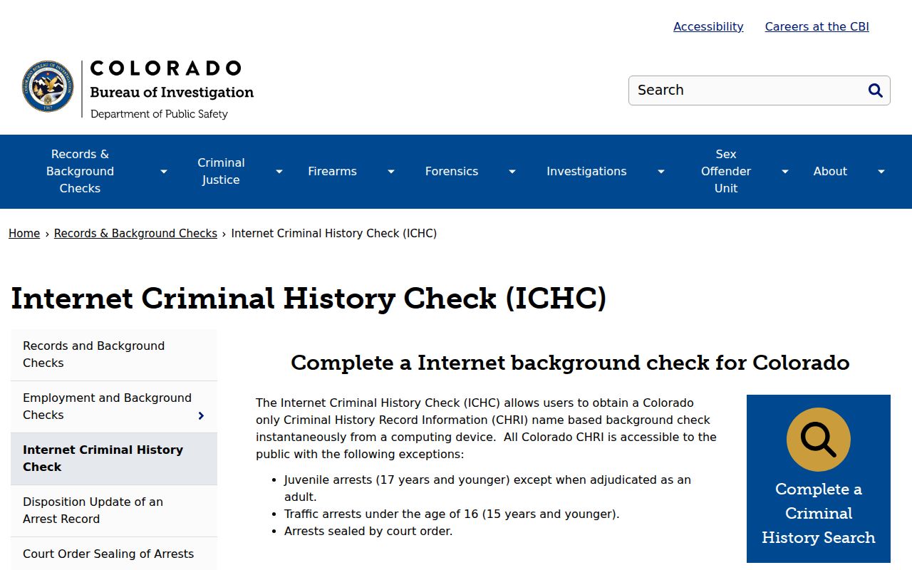 Saguache County criminal court case CBI record page
