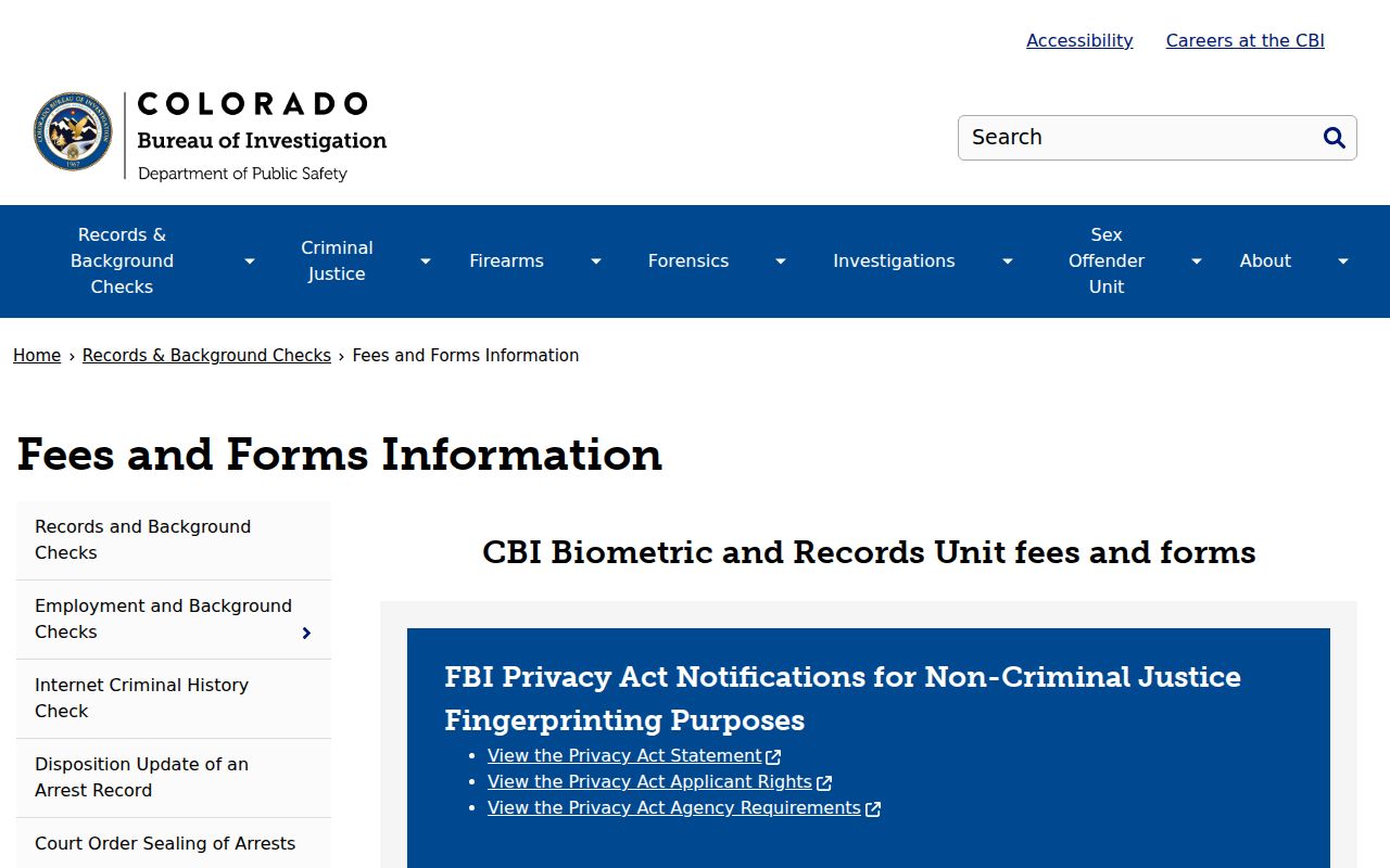Saguache County arrest search CBI fee channels