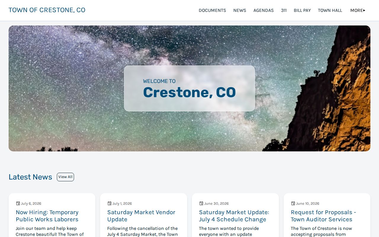 Crestone criminal records Town Hall contact