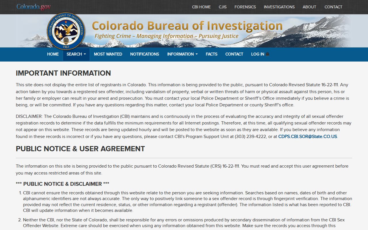 Saguache County sex offender lookup geographic registry search